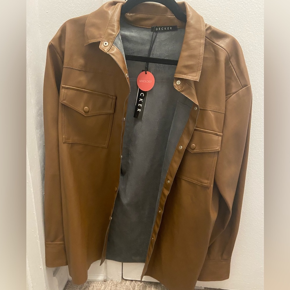 Decker Faux leather Shacket